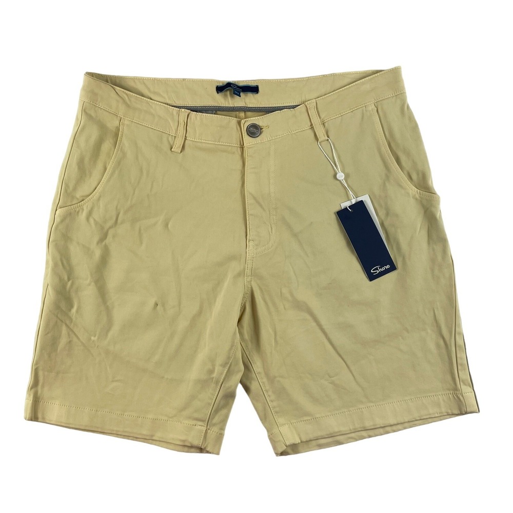 Shore California Mens Yellow Chino Shorts Size 33 NWT 7.5 Inseam